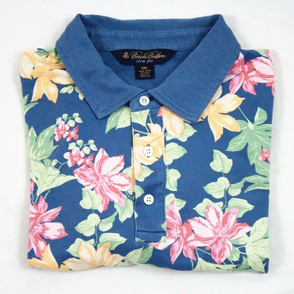 Brooks Brothers Mens Slim Fit Short Sleeve Polo Fl - Picture 4 of 5